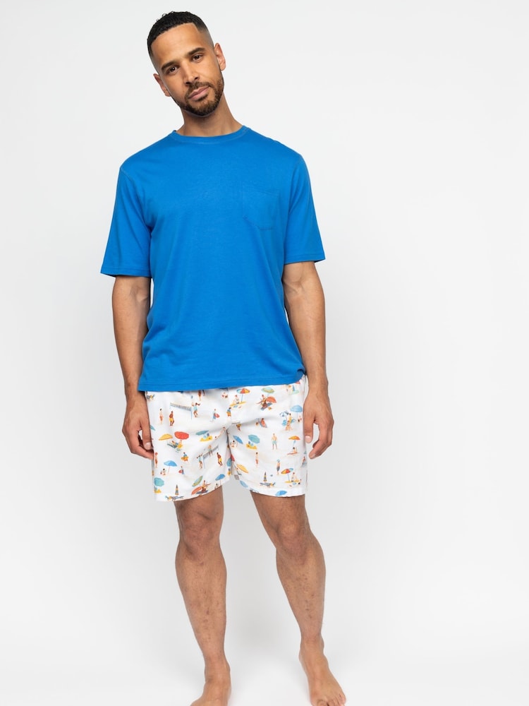 Cyberjammies Mens Printed Bottoms and Solid Jersey T-Shirt Pyjamas Set - صورة 1 من 3 Cyberjammies Mens Printed Bottoms and Solid Jersey T-Shirt Pyjamas Set - صورة 1 من 3