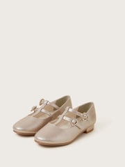 Monsoon Gold Diamante Double-Strap Pumps - Image 1 of 2