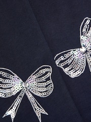 Monsoon Blue Sequin Bow Leggings - Image 3 of 3