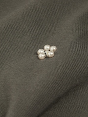 Monsoon Grey Embellished Long Sleeve 100% Cotton Top - Image 3 of 3