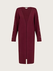 Monsoon Red Bo Button Detail Longline Cardigan - Image 4 of 4