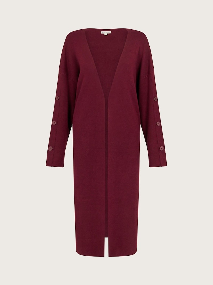 Monsoon Red Bo Button Detail Longline Cardigan - Image 4 of 4