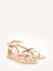 Ancient Greek Sandals Silver Tomi Vachetta Sandals - Image 3 of 4