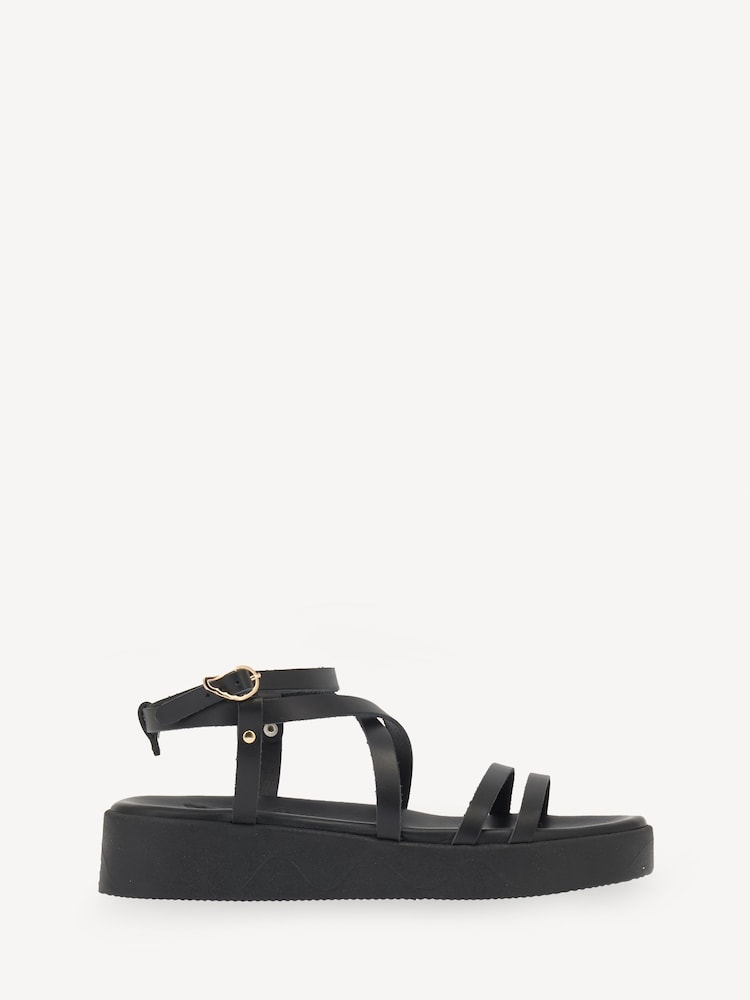 Ancient Greek Sandals Black Aristea Vachetta Sandals - Image 1 of 4