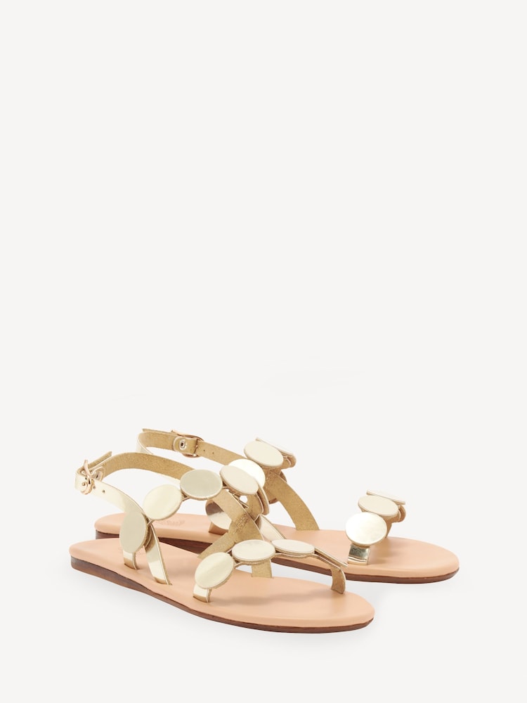 Ancient Greek Sandals Gold Titiana Synthetic Leather Sandals - Image 2 of 4