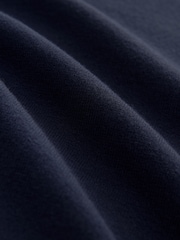 Navy Blue Relaxed Fit Premium Short Sleeve Knitted Crew T-Shirt - Image 8 of 8