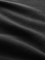 Black Zip Through Relaxed Fit Premium Short Sleeve Knit Quarter Zip Polo Shirt - Image 7 of 7