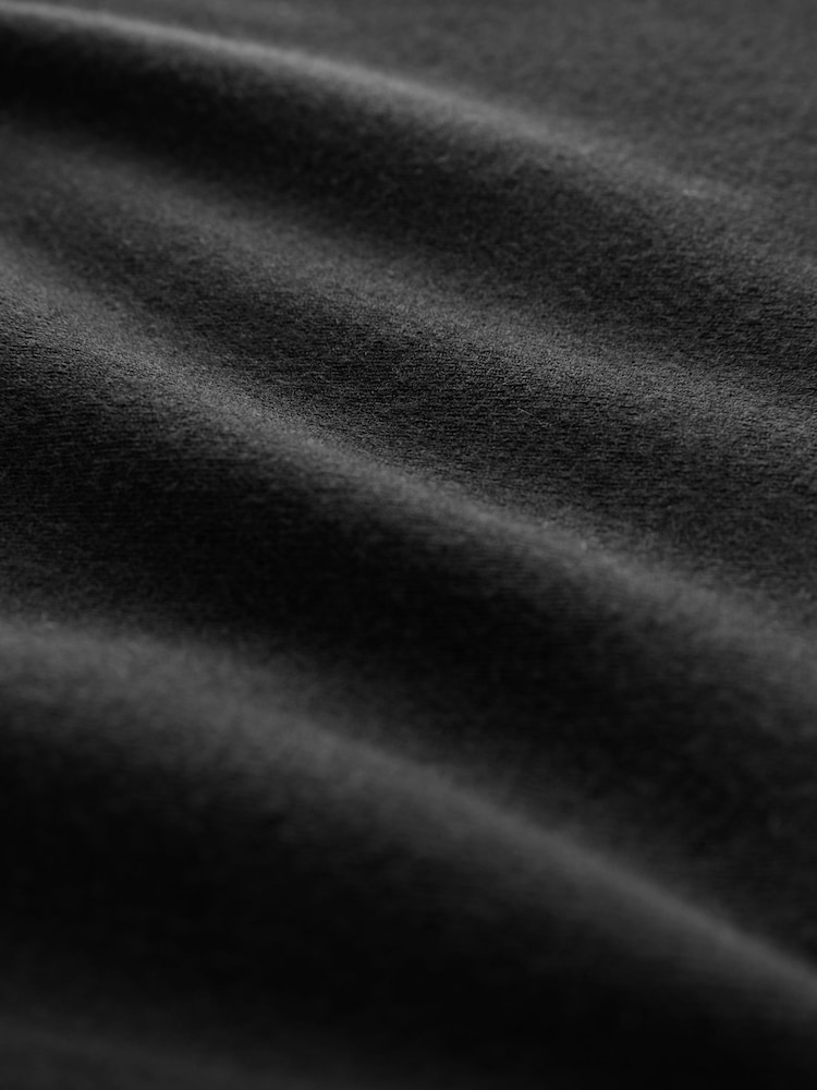 Black Zip Through Relaxed Fit Premium Short Sleeve Knit Quarter Zip Polo Shirt - Image 7 of 7