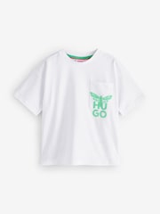 HUGO White Pocket Logo Short Sleeve T-Shirt - Image 1 of 2