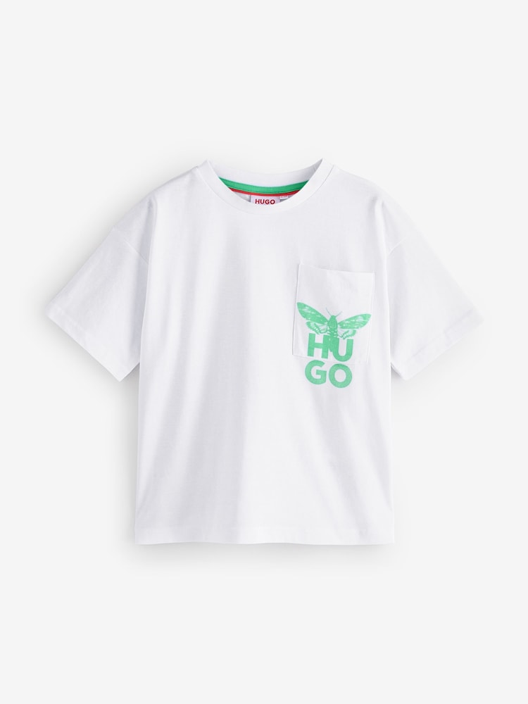 HUGO White Pocket Logo Short Sleeve T-Shirt - Image 1 of 2