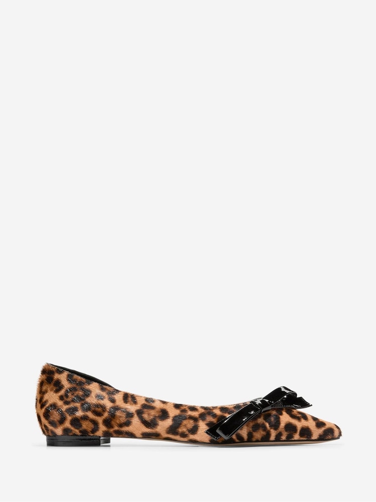 Cole Haan Womens Animal Print Noella Bow Skimmer Flats - Image 1 of 6
