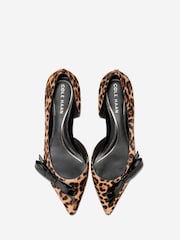 Cole Haan Womens Animal Print Noella Bow Skimmer Flats - Image 3 of 6