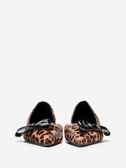Cole Haan Womens Animal Print Noella Bow Skimmer Flats - Image 4 of 6