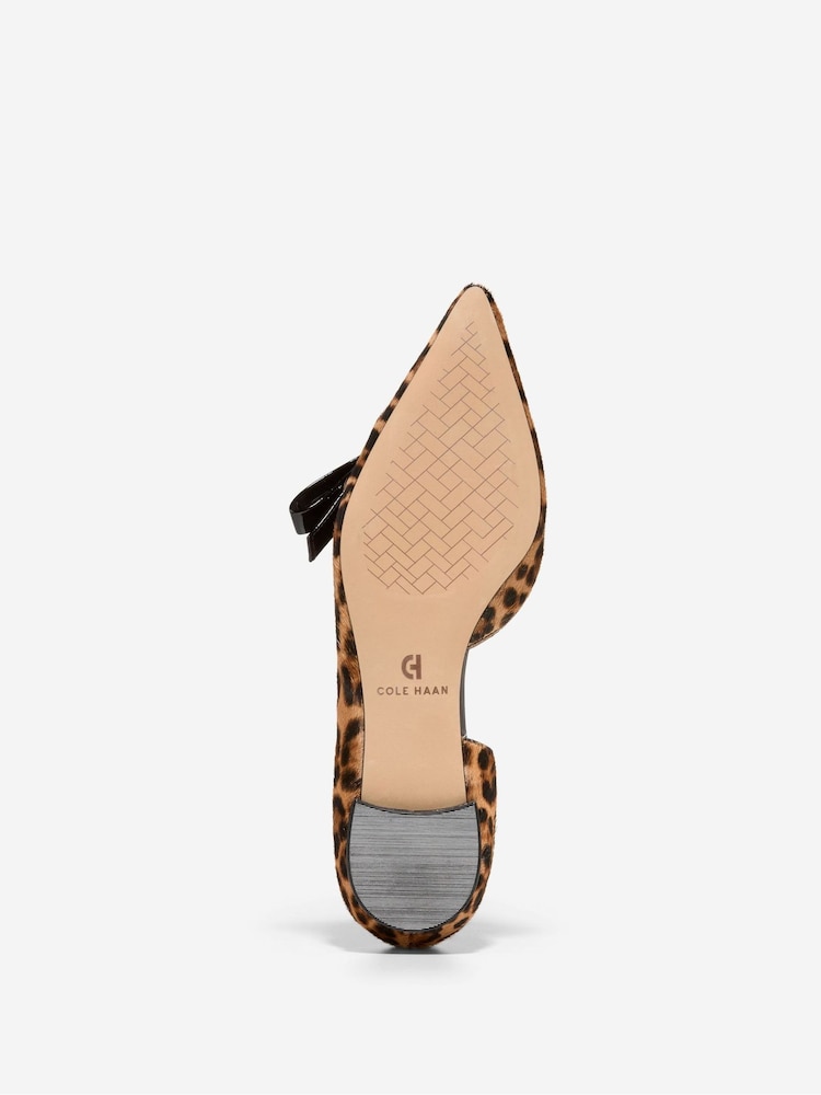 Cole Haan Womens Animal Print Noella Bow Skimmer Flats - Image 6 of 6