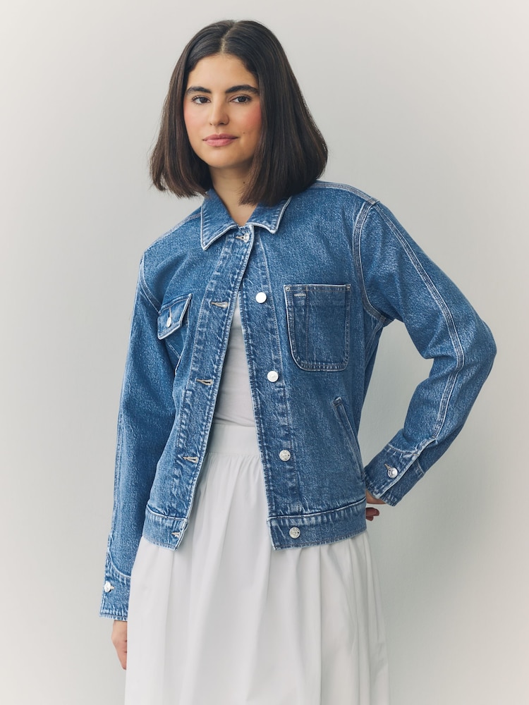 Blue Denim Worker Jacket - Image 4 of 7