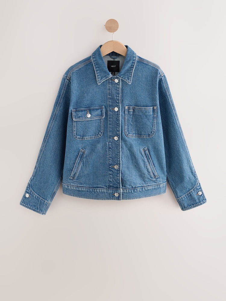 Blue Denim Worker Jacket - Image 5 of 7