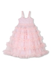 Billieblush Pink Mesh Tulle Longline Occaison Party Dress - Image 3 of 4