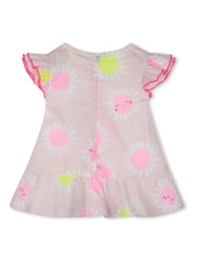 Billieblush Baby Pink 100% Cotton Floral Dress And Bloomer Set - Image 5 of 6