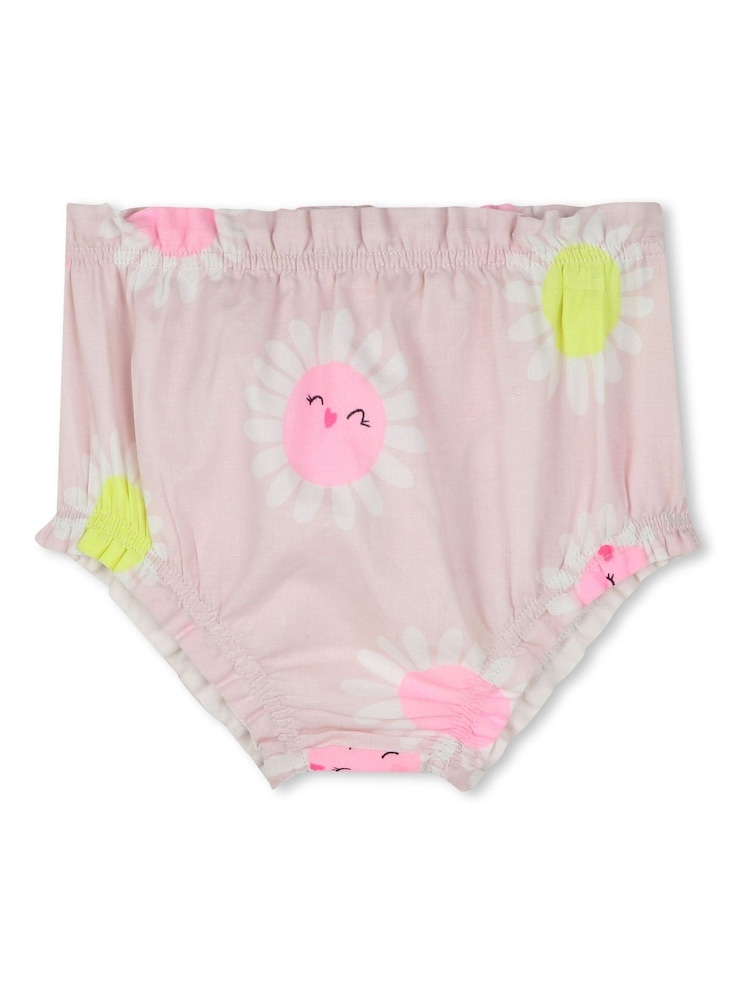 Billieblush Baby Pink 100% Cotton Floral Dress And Bloomer Set - Image 6 of 6