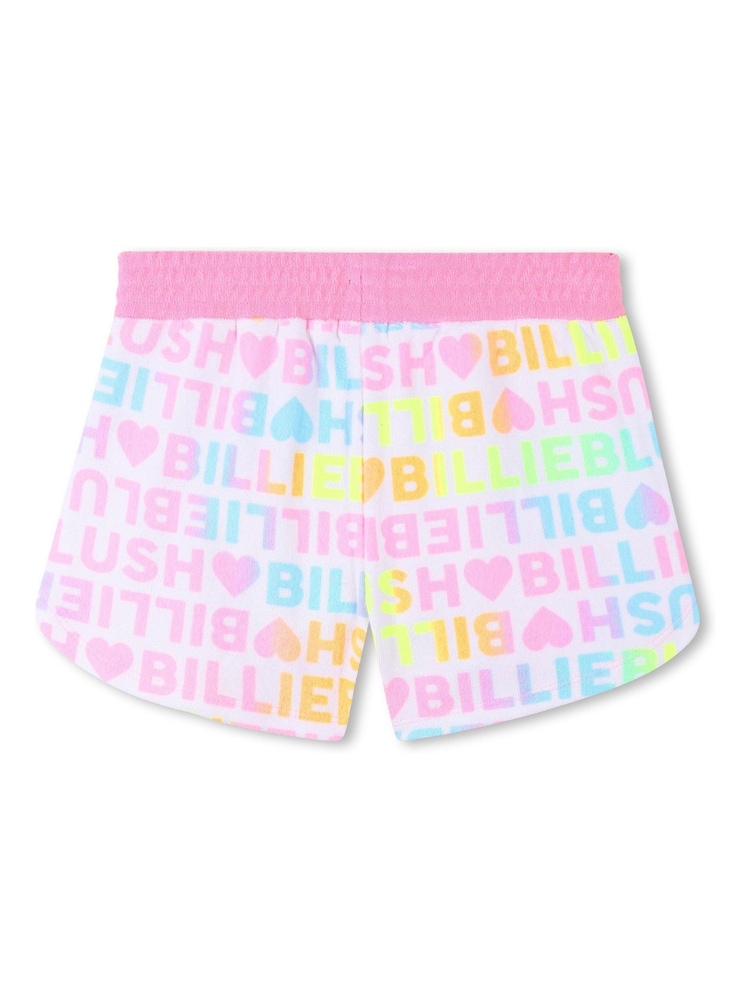 Billieblush Pink 100% Cotton All Over Logo Print Jersey Shorts - Image 3 of 4