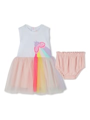 Billieblush Pink Mesh Sequin Baby Dress And Bloomer Set - Image 1 of 6
