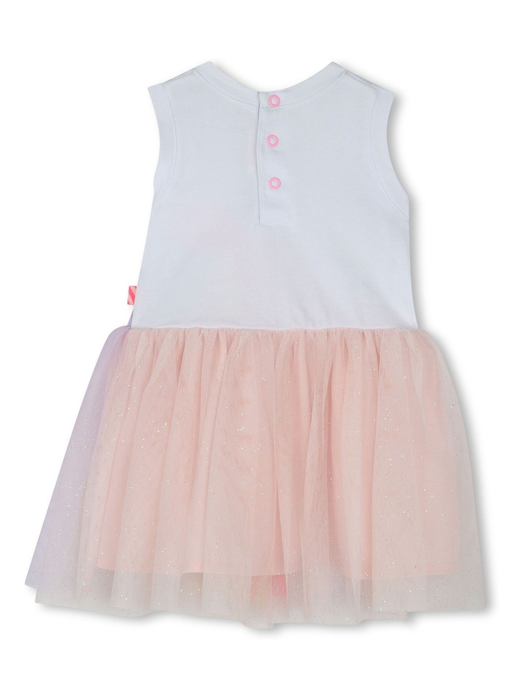 Billieblush Pink Mesh Sequin Baby Dress And Bloomer Set - Image 4 of 6