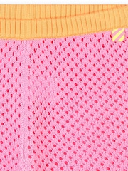 Billieblush Pink Crochet Shorts With Contrast Colour Detail - Image 3 of 3