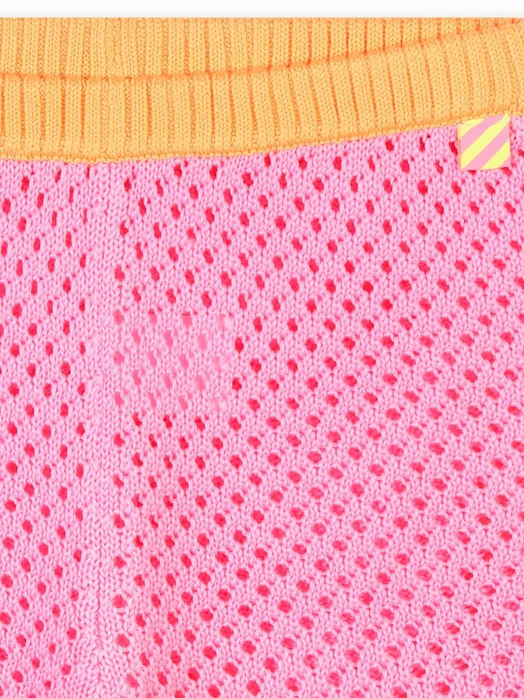 Billieblush Pink Crochet Shorts With Contrast Colour Detail - Image 4 of 4