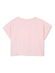 وردي ـ تيشِرت بقصة ضيقة وقصيرة وكُم قصير مُزيّن بشعار جرافيكي لغروب شمس من Billieblush - صورة 2 من 2