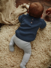 Темно-синий - Baby Knitted Top and Leggings Set (0mths-2yrs) - Изображение 4 из 16
