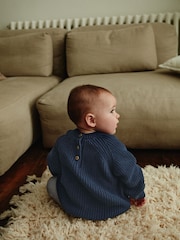 Темно-синий - Baby Knitted Top and Leggings Set (0mths-2yrs) - Изображение 5 из 16