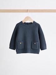 Темно-синий - Baby Knitted Top and Leggings Set (0mths-2yrs) - Изображение 8 из 16