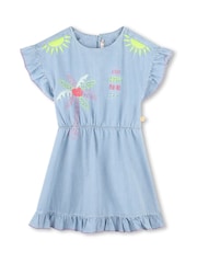 Billieblush Blue Denim Skater Dress With Embroidery Detail - Image 1 of 3