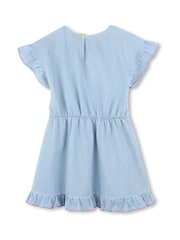 Billieblush Blue Denim Skater Dress With Embroidery Detail - Image 2 of 3