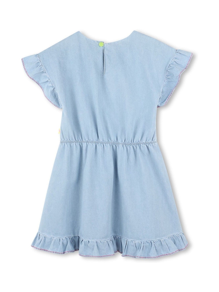 Billieblush Blue Denim Skater Dress With Embroidery Detail - Image 2 of 3