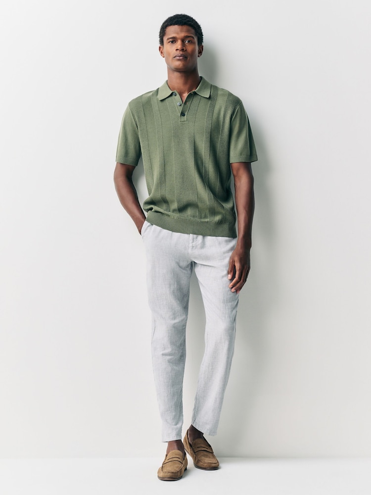 zelena - v standardnem kroju Cotton Rich kratek rokav; s kratkimi rokavi pletene polo majice - Slika 2 iz 6 zelena - v standardnem kroju Cotton Rich kratek rokav; s kratkimi rokavi pletene polo majice - Slika 2 iz 6