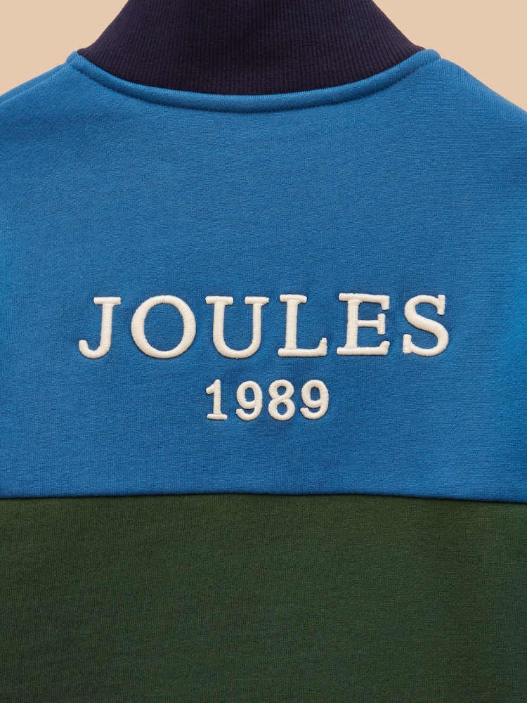 Joules Boys' Elliot Multi Colourblock Quarter Zip Sweatshirt - Image 4 of 4