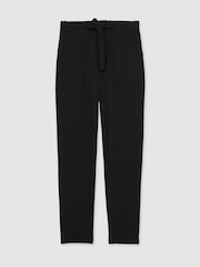 Reiss Black Set Belted Technical Tapered Trousers - Image 2 of 6