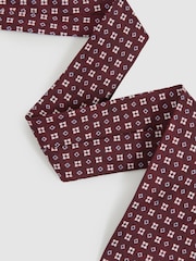 Reiss Bordeaux Cavoli Silk Floral Print Medallion Tie - Image 3 of 5