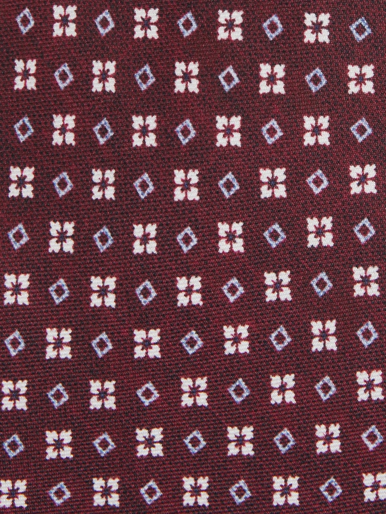 Reiss Bordeaux Cavoli Silk Floral Print Medallion Tie - Image 5 of 5