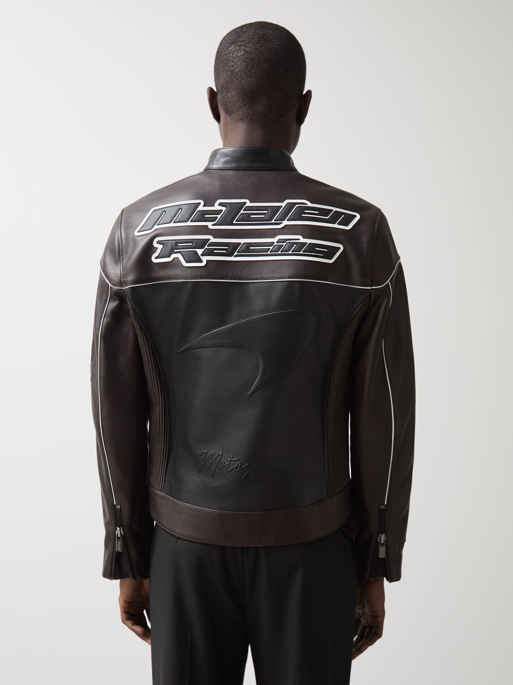 Buy Reiss Black Champion McLaren F1 Team Leather Biker Jacket from