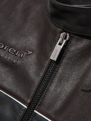 Reiss Black Champion McLaren F1 Team Leather Biker Jacket - Image 9 of 9