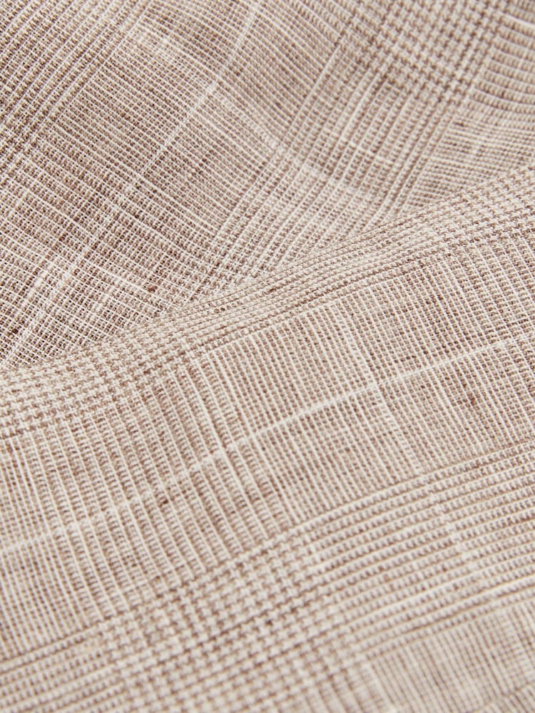 Reiss Oatmeal Ashton Linen Check Slim-Fit Suit Trousers - Image 6 of 6 Reiss Oatmeal Ashton Linen Check Slim-Fit Suit Trousers - Image 6 of 6