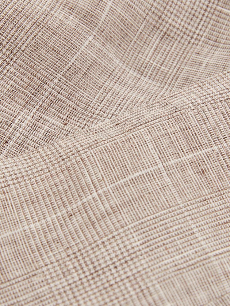 Reiss Oatmeal Ashton Linen Check Slim-Fit Suit Trousers - Image 7 of 7