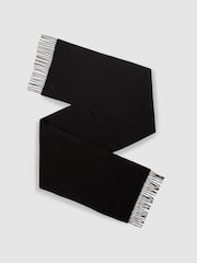 Reiss Black Picton Wool and Cashmere Scarf - Image 1 of 5