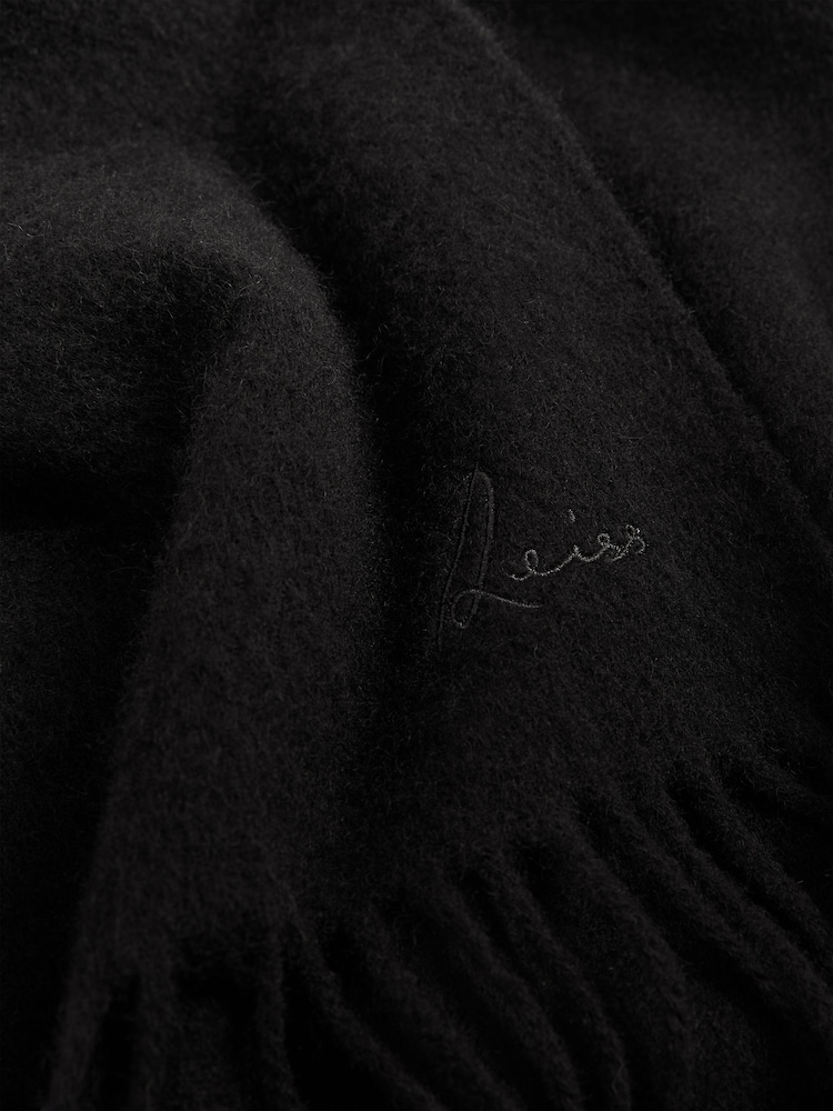 Reiss Black Picton Wool and Cashmere Scarf - Image 4 of 5
