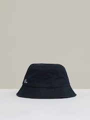 Темно-синий - Reiss Cyrus Cotton Logo-Embroidered Bucket Hat - Изображение 3 из 4