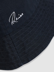 Темно-синий - Reiss Cyrus Cotton Logo-Embroidered Bucket Hat - Изображение 4 из 4