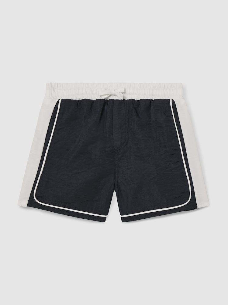 Reiss Navy/White Cano Junior Colourblock Piped Swim Shorts - Image 2 of 4
