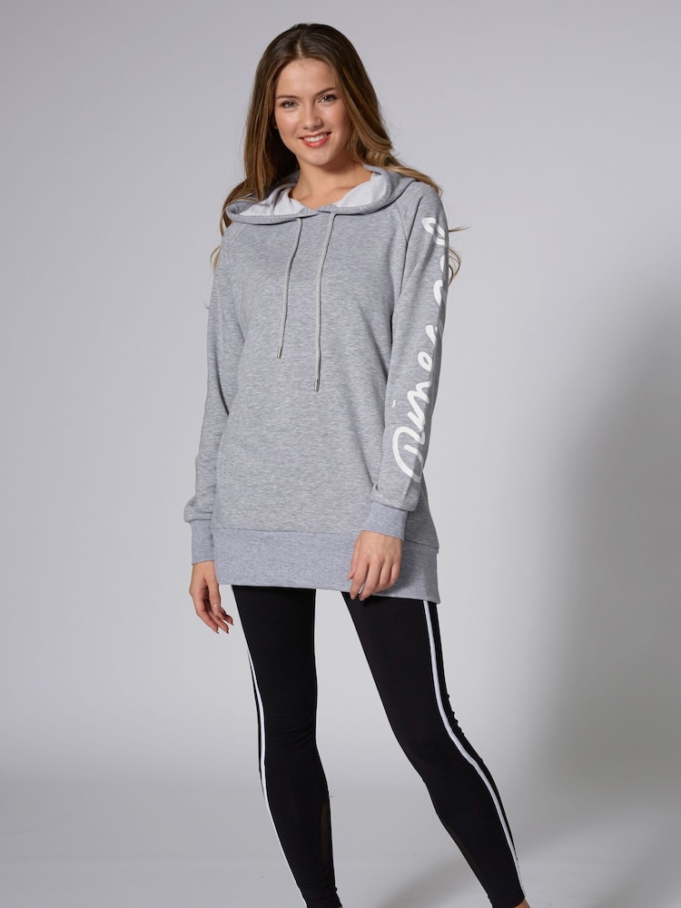 Pineapple Grey Curve Womens Longline Hoodie - Image 4 of 6